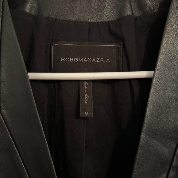 Bcbgmaxazria black cruz faux leather blazer jacket - Picture 2 of 3